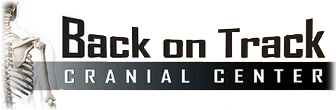 Back On Track Cranial Center logo with skeletal spine illustration
